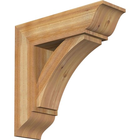 Ekena Millwork Thorton Traditional Rough Sawn Bracket w/ Offset Brace, Western Red Cedar, 8"W x 26"D x 26"H BKT0806X26X26THR01RWR
